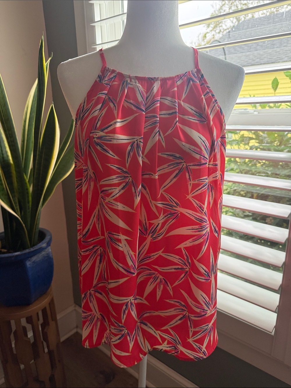 Alice Blue Tropical Print Halter Tank Top NWOT 🌺
